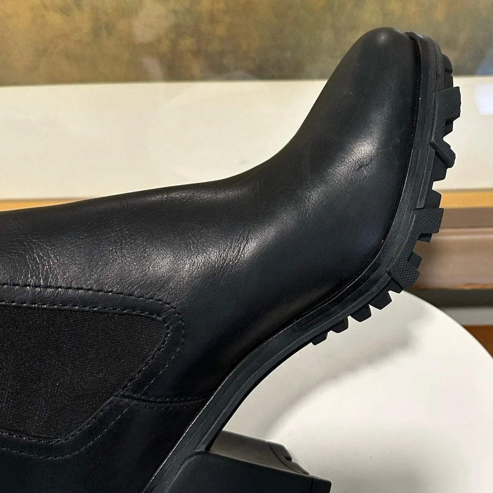 🌹RAG & BONE🌹 Shiloh Mid Leather Chelsea Boot In Black Size: 41 - Picture 10 of 16